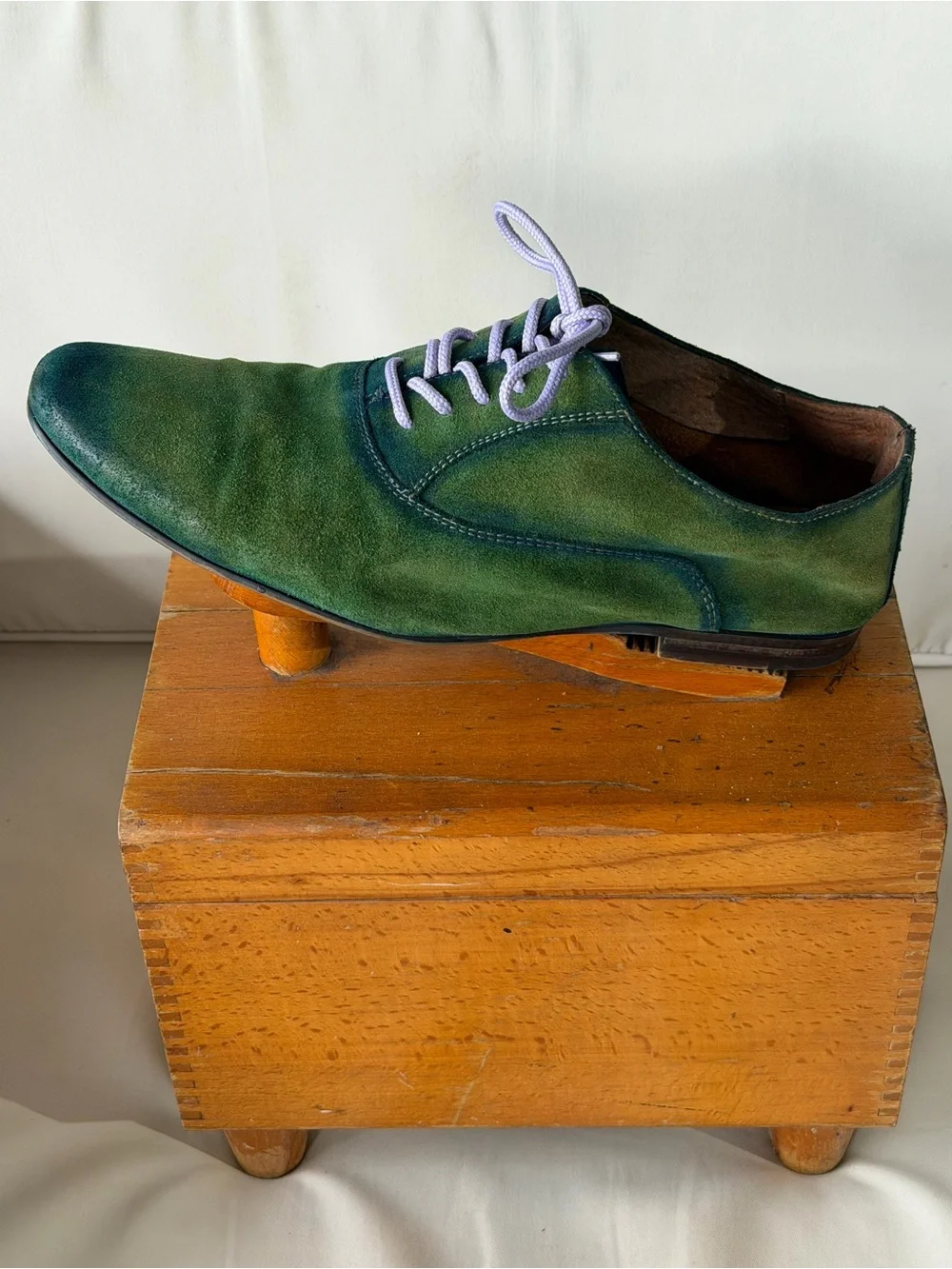 Hand-Finished Green Patina Suede Derby | ALDO | 1 of 1 | Size 9